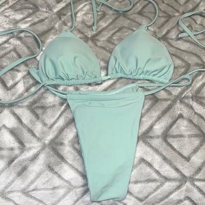 Sea foam green thong bikini